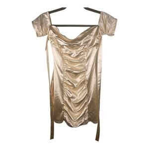 Majorelle Mini Dress Ruched Satin Regency Coquette Delicate Prairie Party Small